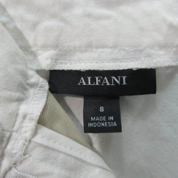 💞Alfani Womens Ruffled Slim Leg Ankle Pants White - Picture 11 of 12